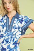 Azure Bloom Floral Top
