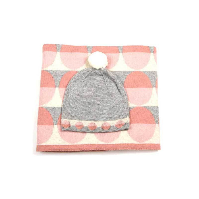 Indus Design Baby Blanket & Hat Gift Set - Pink | Koop.co.nz