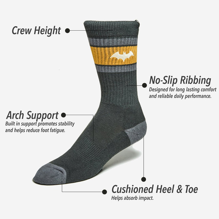 Batman Ribbed Crew Sock Set - Heroes & Villains-DC Comics-Socks