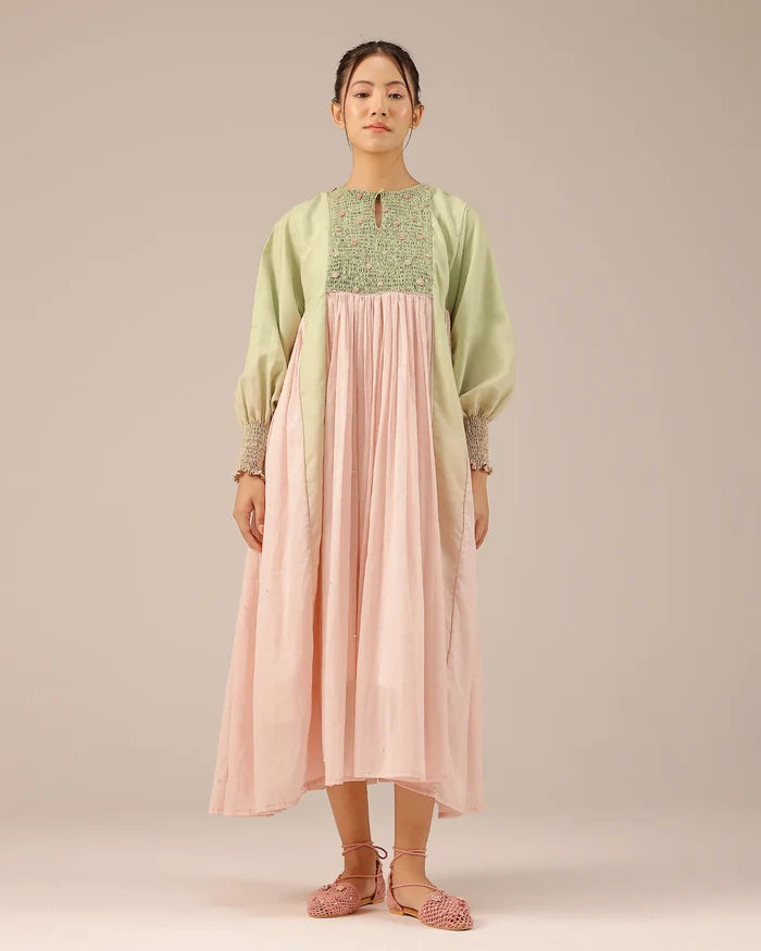 Beach Babe Linen Dress | Smocked Ombr�� & Crochet Floral Dress - OurDve