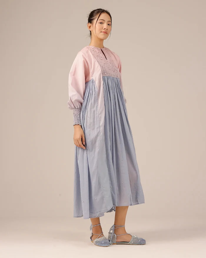 Beach Babe Pink to Blue Ombr�� Smocked Linen Dress - OurDve