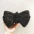 Beaded Bow Clutch Statement Evening Purse for Formal Events HB015 Sheer Fairy