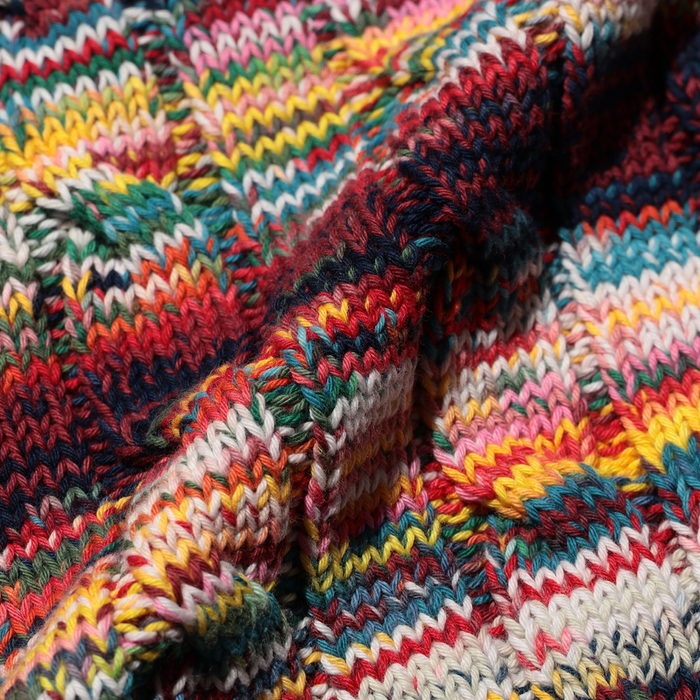 Beams Plus Cable Knit Vest Kasuri - Red
