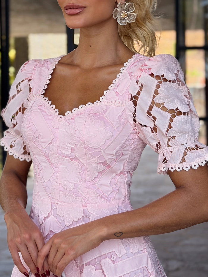 Bella di Rosa Lace Midi Dress