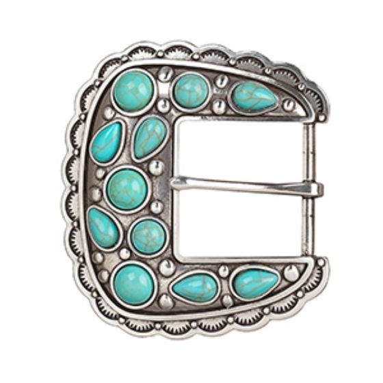 Blazin Roxx Two Piece Turquoise Buckle Belt Buckle