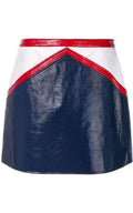 Courreges Blue and White Vinyl Mini Skirt - Runway Catalog