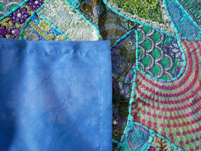 Blue wall tapestry - Indian wall hanging - bohemian hippie wall decor - The Shanti Home