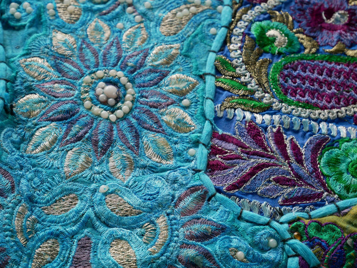 Blue wall tapestry - Indian wall hanging - bohemian hippie wall decor - The Shanti Home