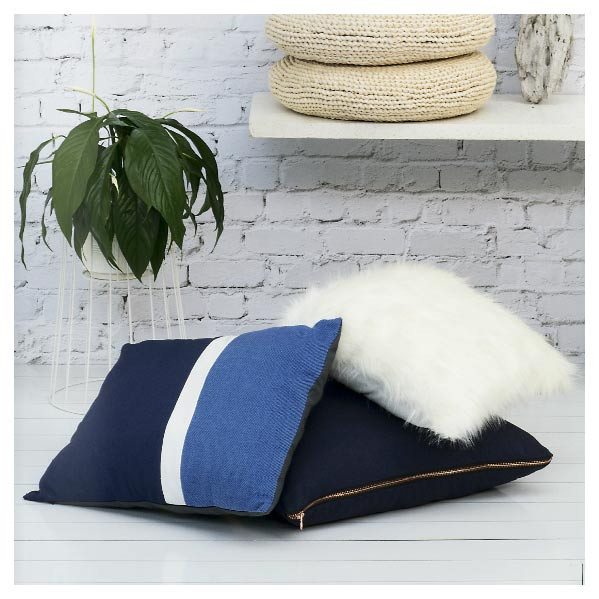 Jason Blue & White Stripe Cushion | Koop.co.nz
