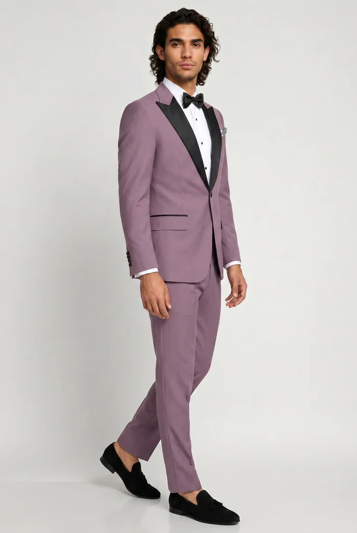Blutailor Mauve Broad Peak Lapel 2 piece Tuxedo
