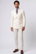 Blutailor Signature Ivory Regent Double Breasted suit