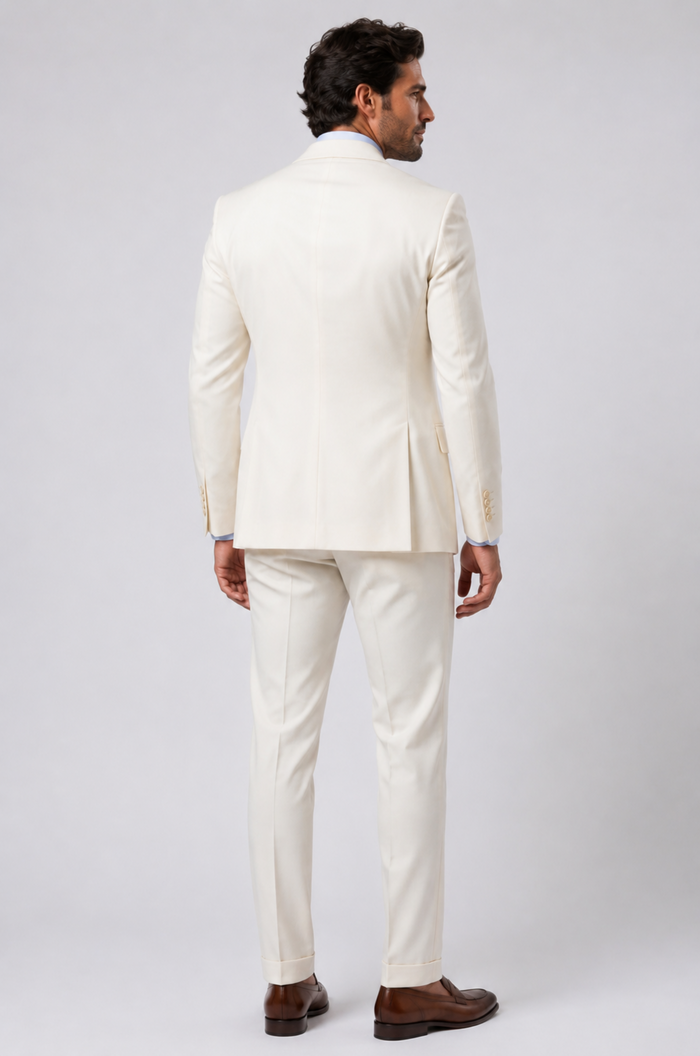 Blutailor Signature Ivory Regent Double Breasted suit