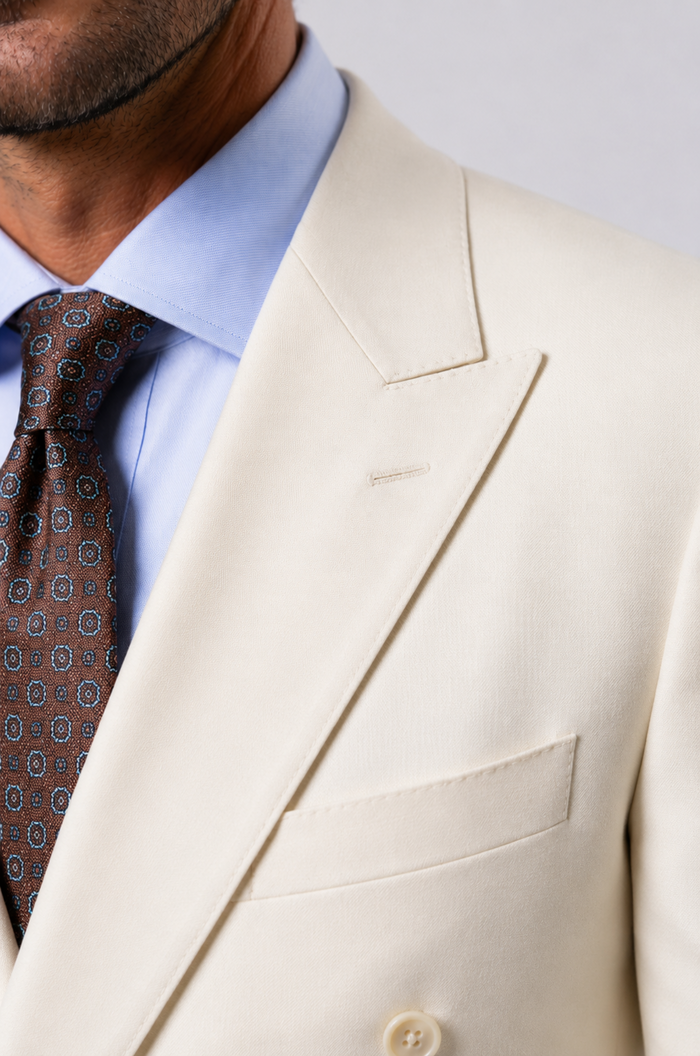 Blutailor Signature Ivory Regent Double Breasted suit