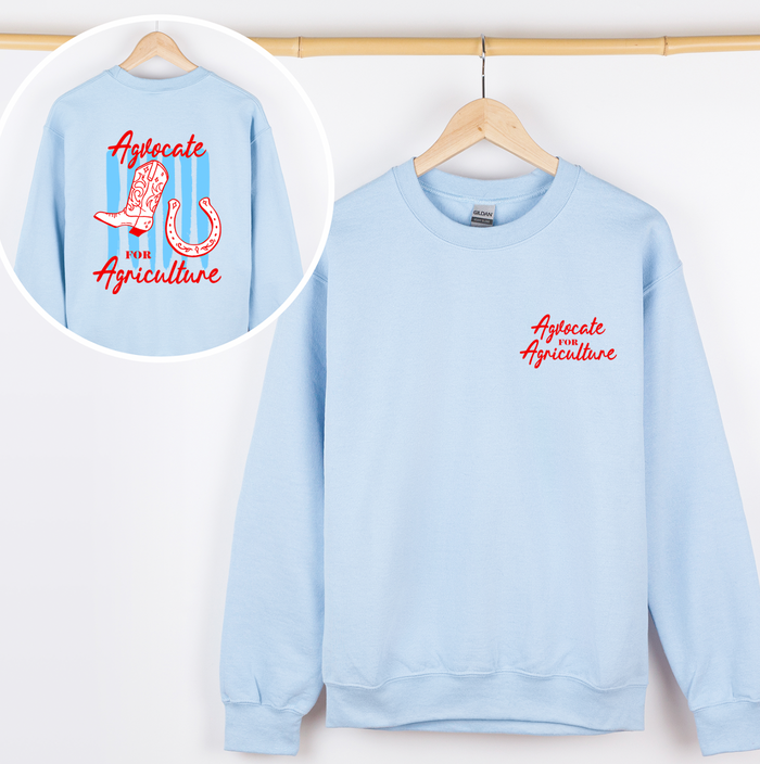 Boots and Horseshoes Agvocate– Crewneck - Front & Back!