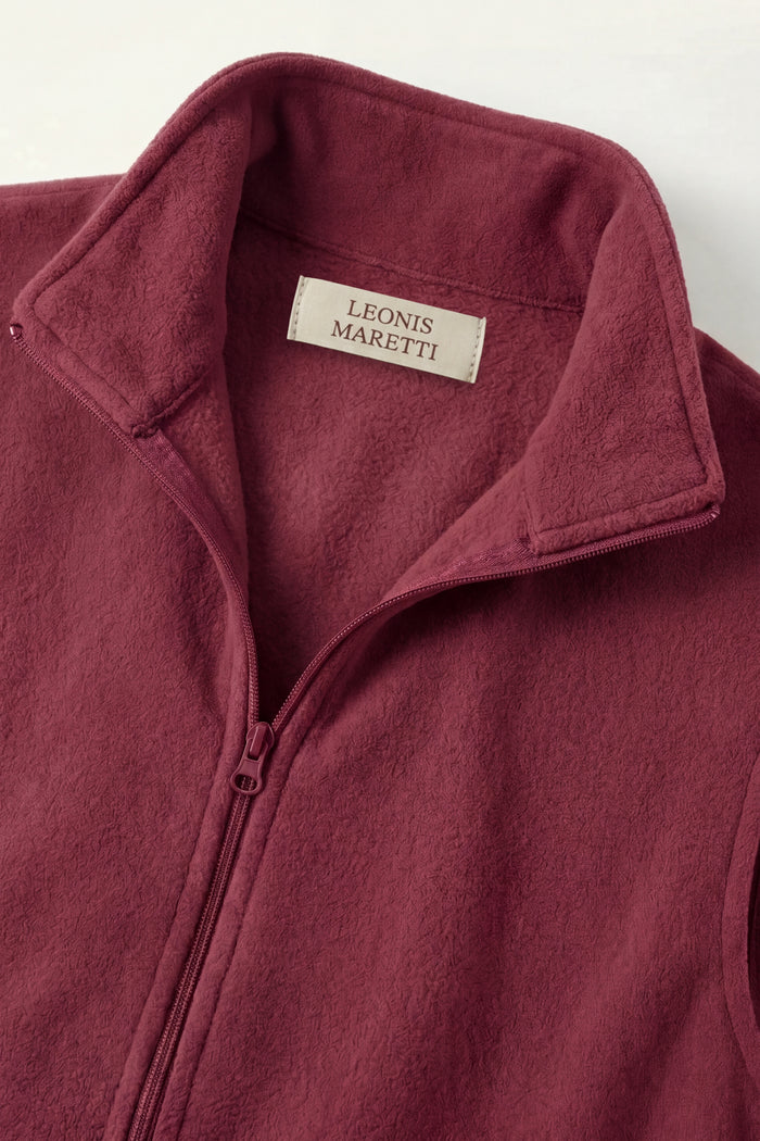 Bormio Zip Fleece Vest Burgundy