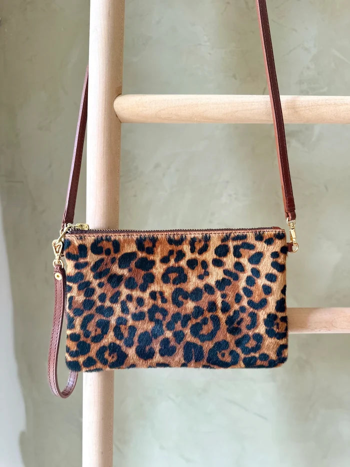 Brave Leather Maeve Hair-On Clutch Leopard