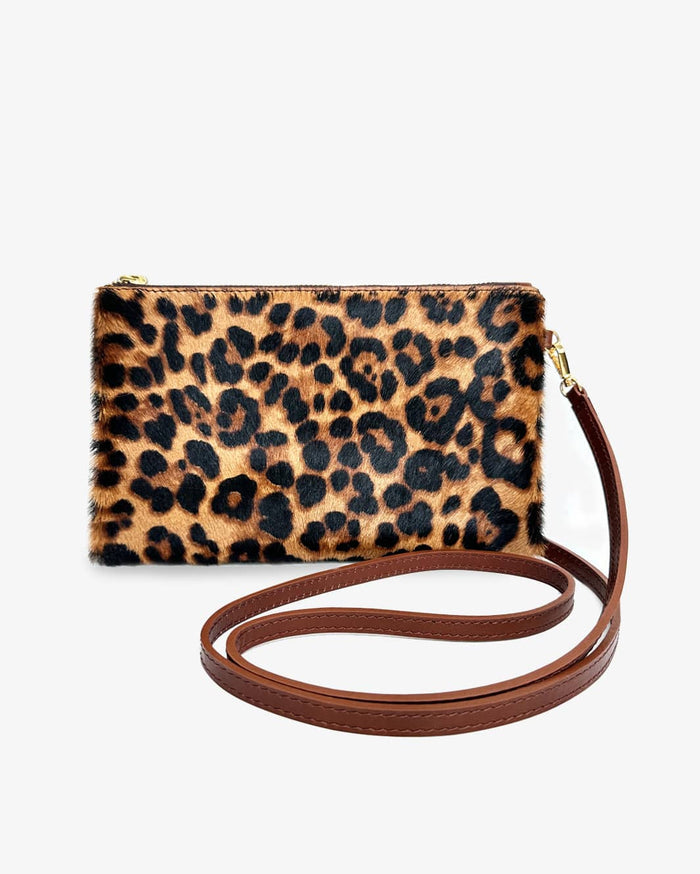 Brave Leather Maeve Hair-On Clutch Leopard