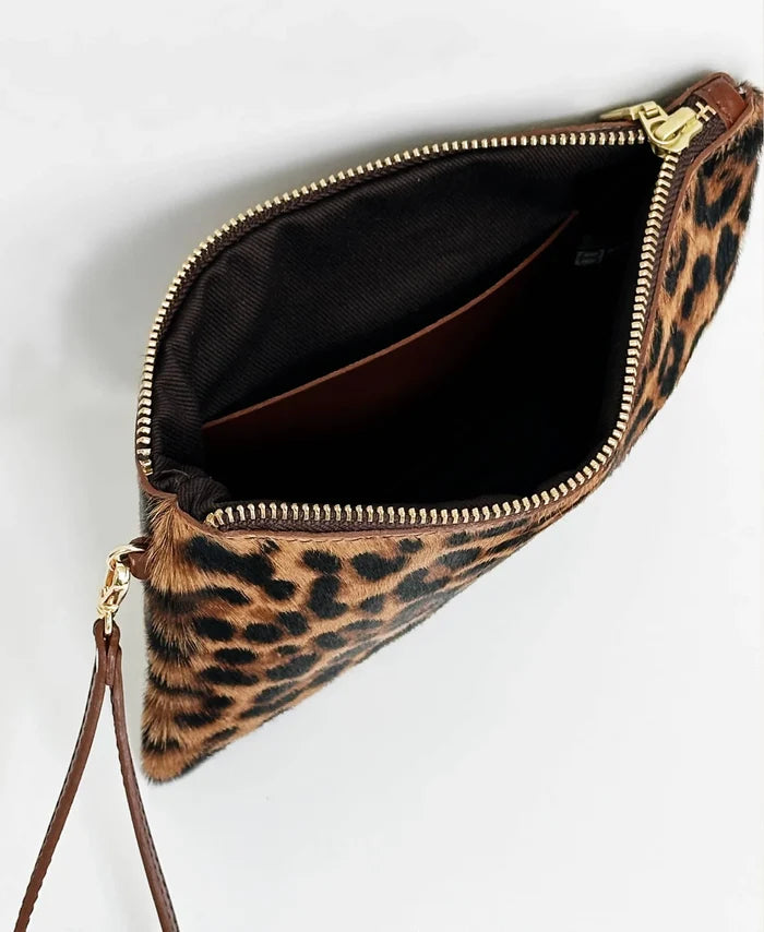 Brave Leather Maeve Hair-On Clutch Leopard
