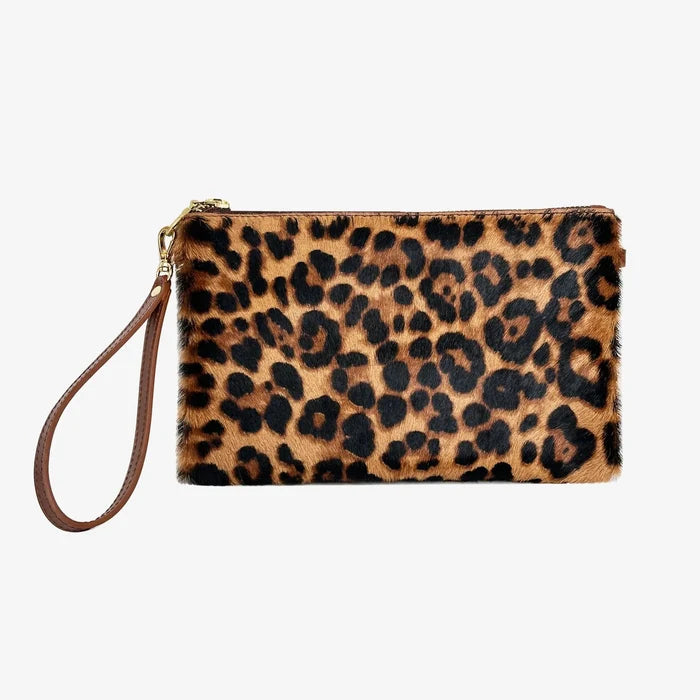 Brave Leather Maeve Hair-On Clutch Leopard