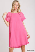 Bubblegum Pink Cotton Gauze Dress