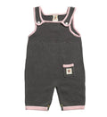 Nurtured By Nature Bud Button Overall - Charcoal & Pink | Koop.co.nz