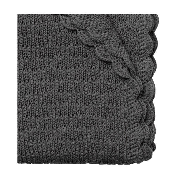 Nurtured By Nature Bud Lace Blanket - Charcoal | Koop.co.nz