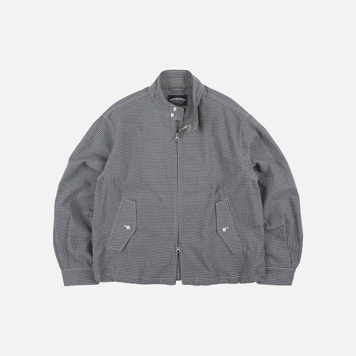 BUDDY CHECK HARRINGTON JACKET - SEA BLUE