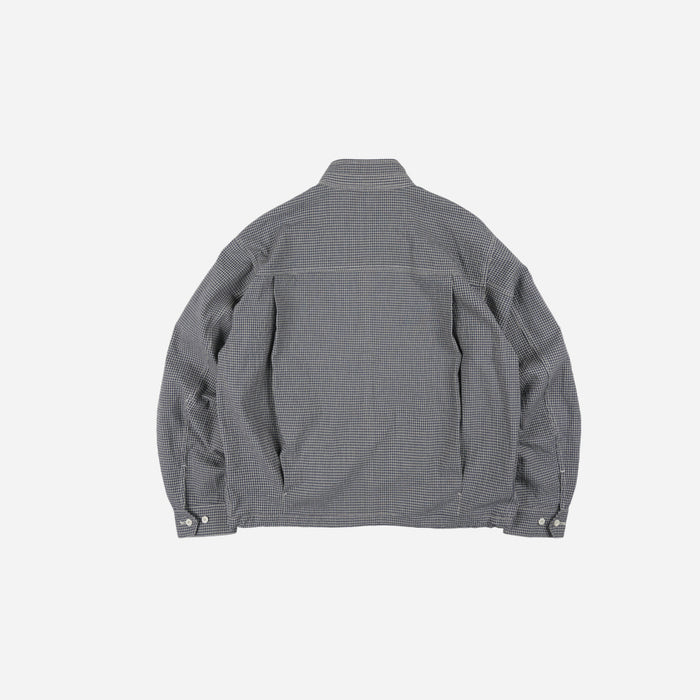 BUDDY CHECK HARRINGTON JACKET - SEA BLUE