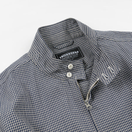 BUDDY CHECK HARRINGTON JACKET - SEA BLUE
