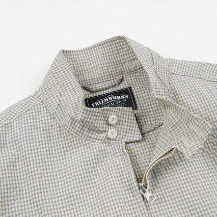 BUDDY CHECK HARRINGTON JACKET - SKY BLUE