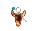 Buffalo Head Hair-on Hide Key Fob in Brown