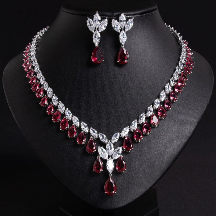 Butterfly Motif Blue Crystal Bridal Jewelry Set JW040 Sheer Fairy