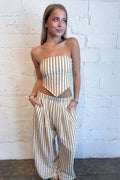 Cabana Stripe Top Beige, adeline boutique, dallas boutique, boutique