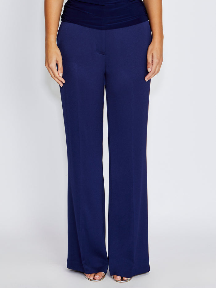 Carmen Navy Satin Trouser