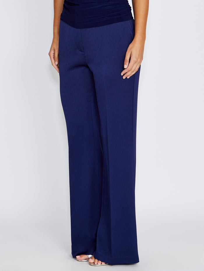 Carmen Navy Satin Trouser