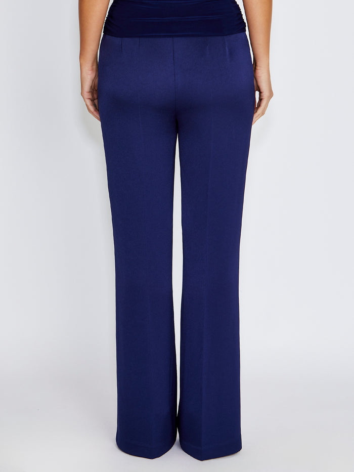 Carmen Navy Satin Trouser