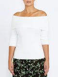Women's Knit Easy Fit Top in White | Casey