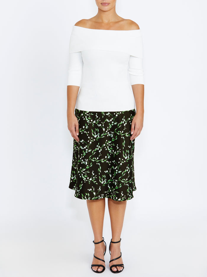 Women's Knit Easy Fit Top in White | Casey