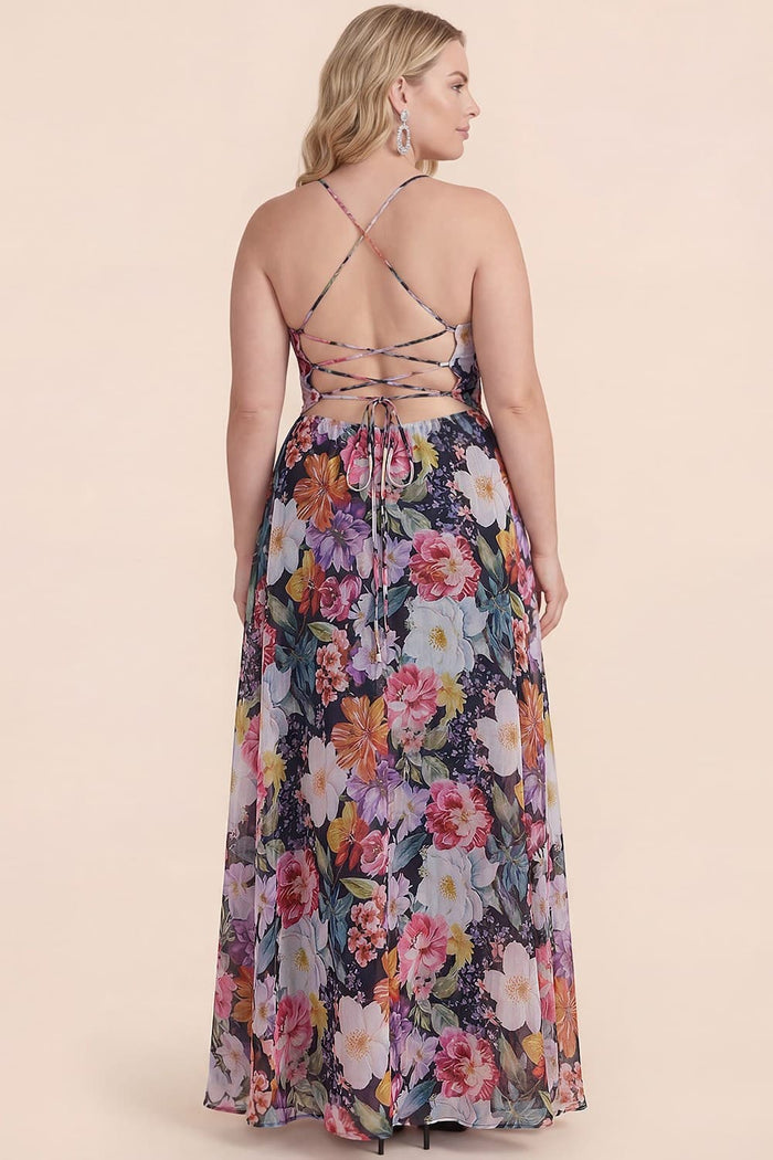 Catalina Dress in Black Floral - Plus