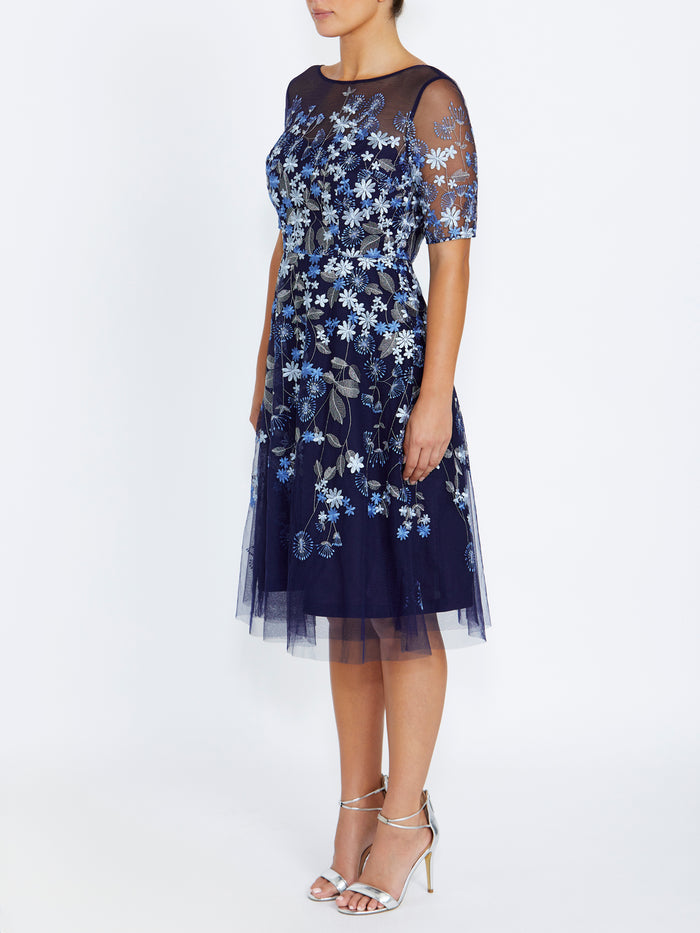 Catalina Navy Midi Dress