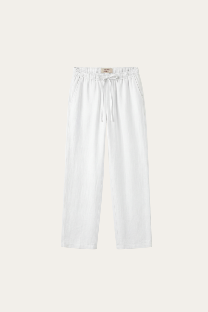Catania Linen Pantalon White