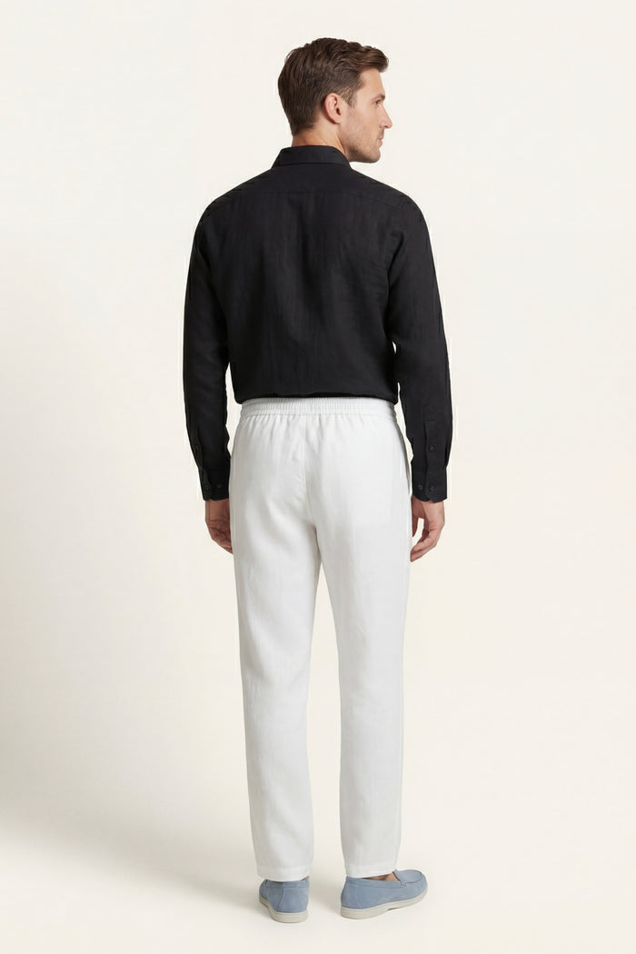 Catania Linen Pantalon White