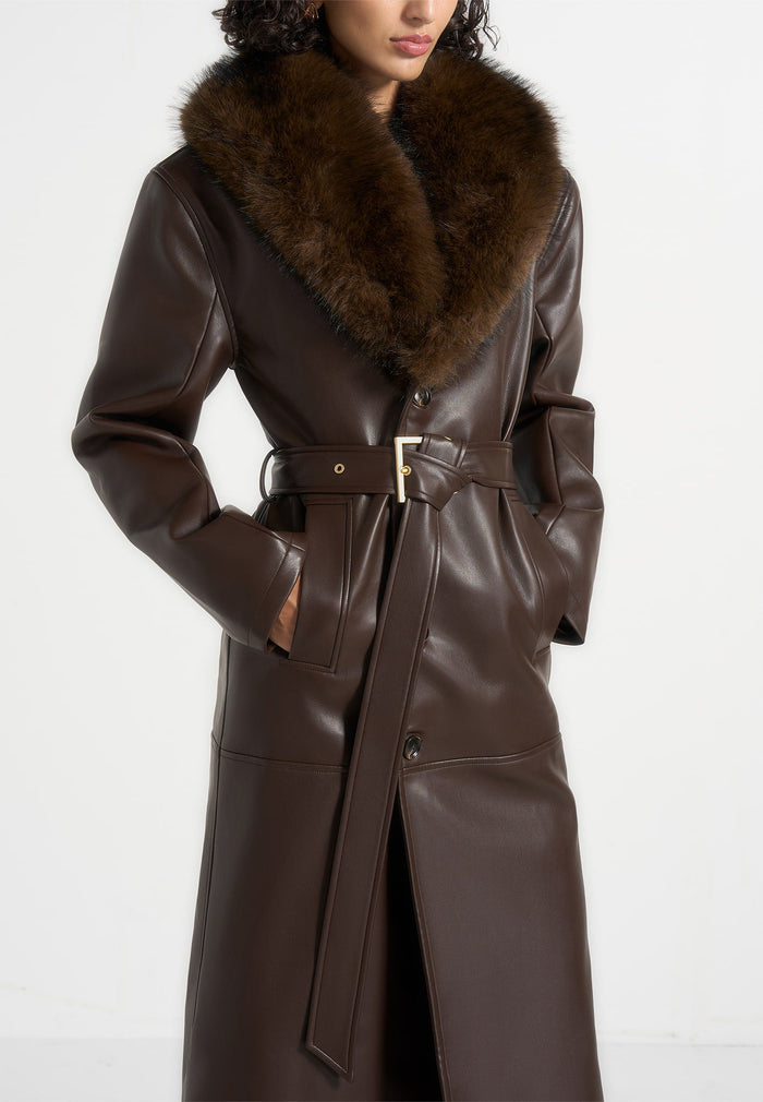 cenya-fur-collar-belted-leather-coat-brown