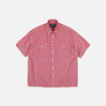 CHAMBRAY BIG POCKET HALF SHIRT - RED