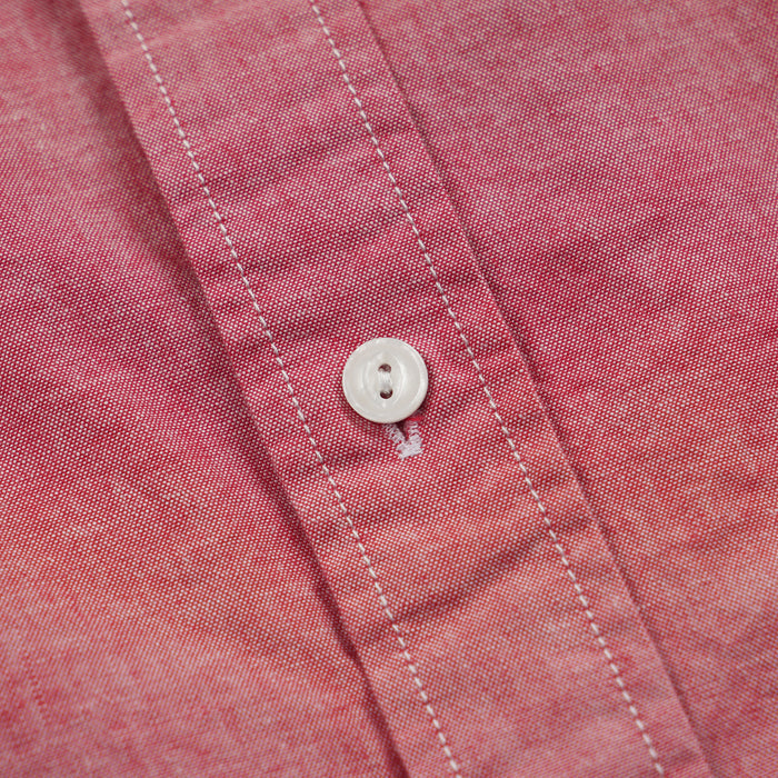 CHAMBRAY BIG POCKET HALF SHIRT - RED