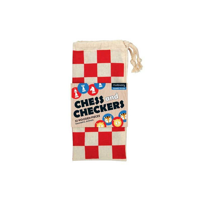 Mudpuppy Chess & Checkers - Geometric Animals | Koop.co.nz