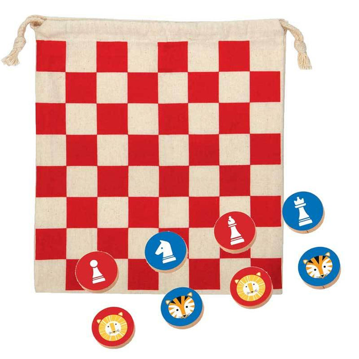 Mudpuppy Chess & Checkers - Geometric Animals | Koop.co.nz