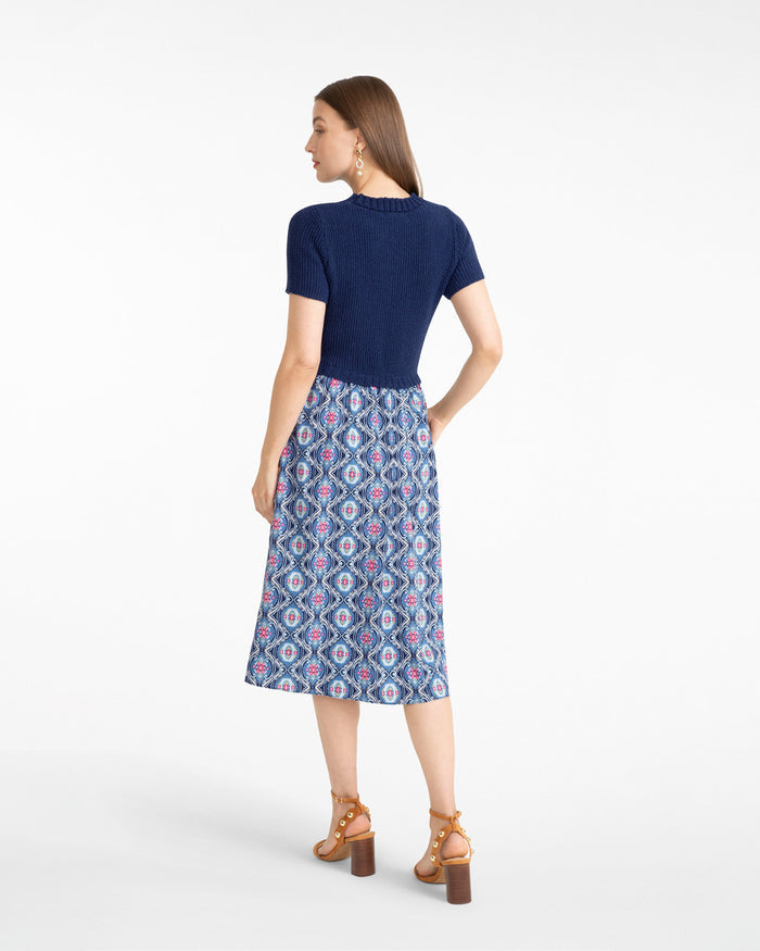 Chiara Mixed Media Midi Dress