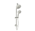 Chrome Dual Overhead Spray and Handheld Shower Head Combo with Slide Bar