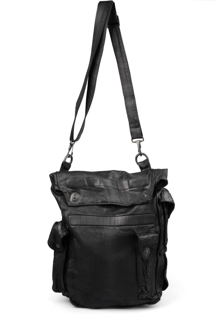 Julius_7 | SS26 - Coated Denim Gas Mask Bag, 937BGU1-C